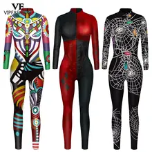 VIP FASHION 3D print Superhero Cosplay Bodysuit Suit Carnival Costume Zentai Jumpsuits Halloween Costume For Women tanie tanio CN(Origin) Jumpsuits Rompers GAME Sets Other Cosplay Suit Spandex Spring Summer Autumn Winter Natural Color Broadcloth