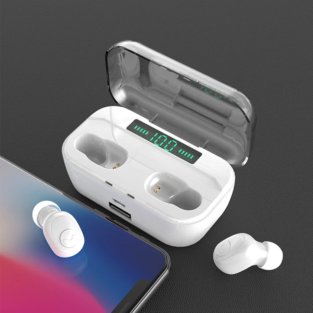 Bluetooth-наушники с зарядкой, гарнитура, наушники 8D, стерео беспроводные наушники, мини беспроводное зарядное устройство с 3500 мА/ч зарядным устройством, наушники