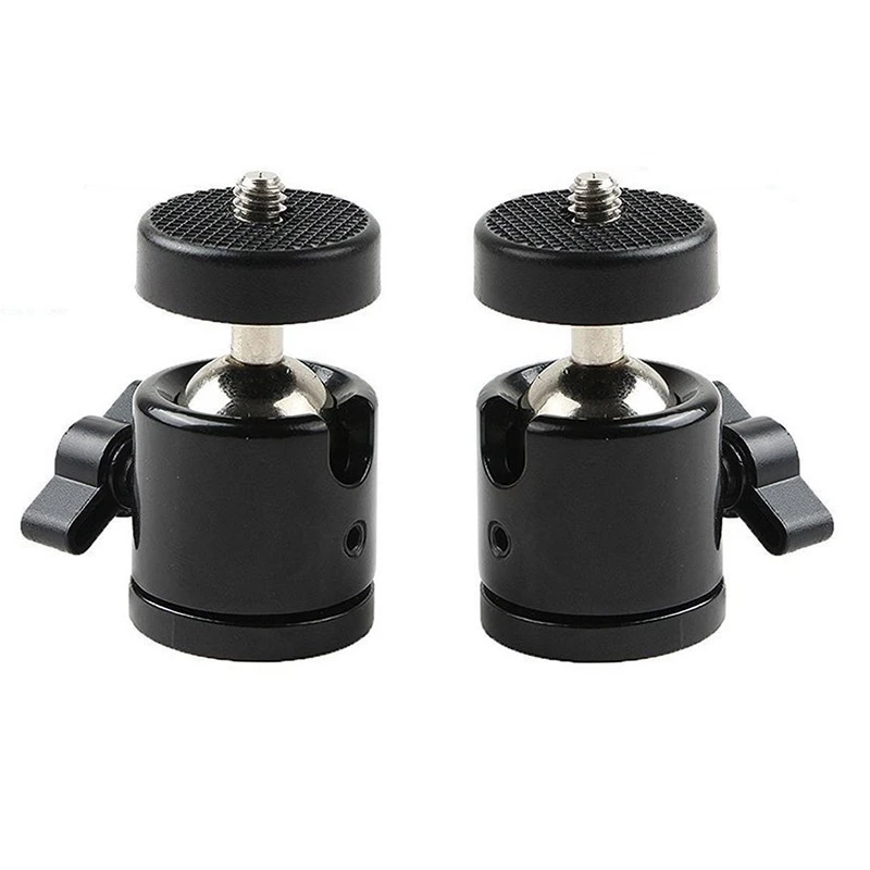 2PCS 1/4 inch Mini Tripod Ball Head Bracket Holder Mount Ballhead for DSLR Camera