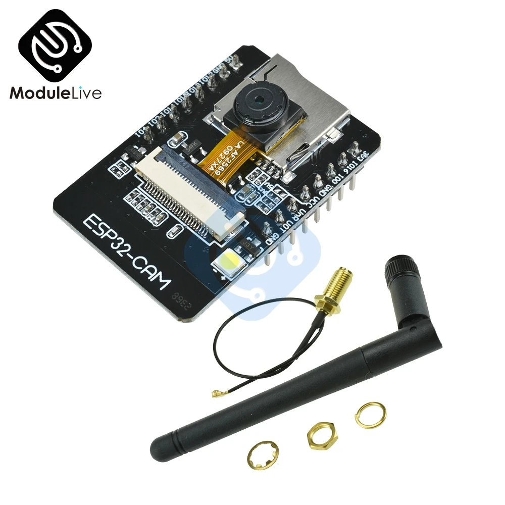 2.0MP ESP32-S ESP32 ESP32-CAM WIFi Bluetooth Development Board with OV2640 Camera +2.4G Wireless SMA Antenna NRF24L01 2dB Gain