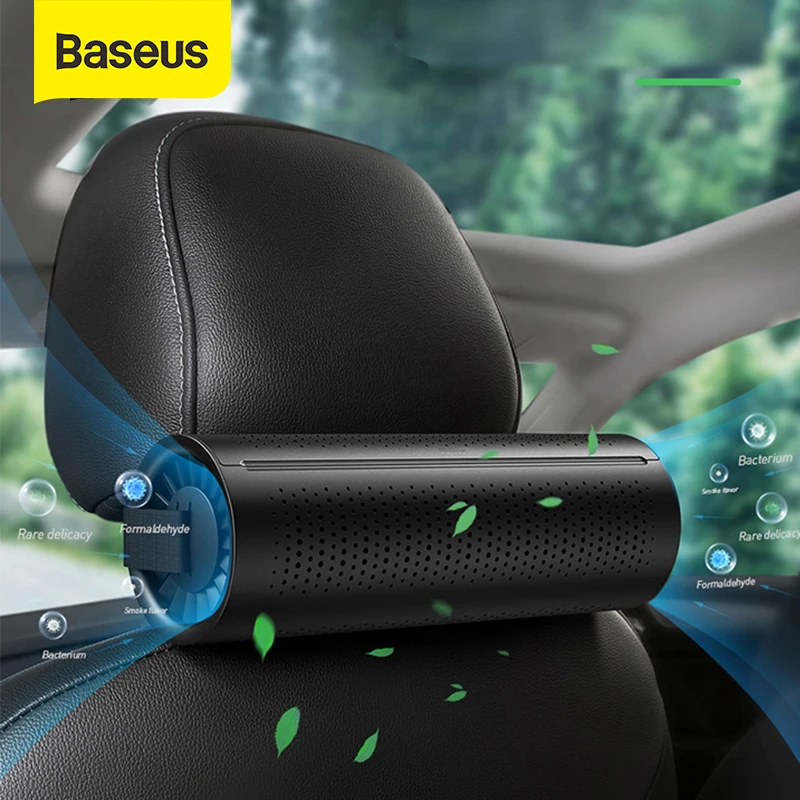 Small Room in Home Black 360 Degree Purification Car Air Purifier Release Negative ion USB Charging Smoke Portable Car Ionizer Air Cleaner for Automobile Office Remove Dust Odors