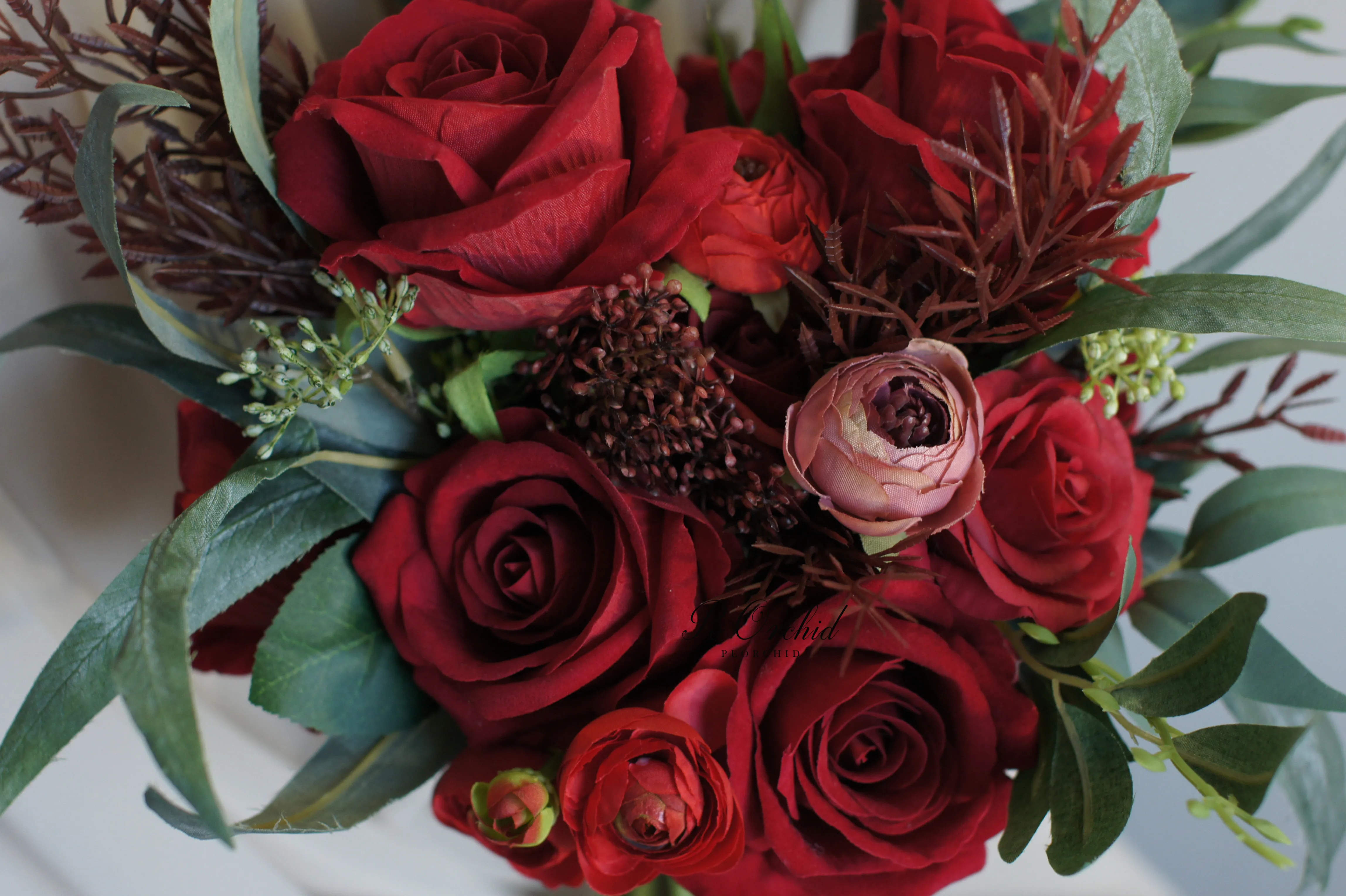 PEORCHID Vintage Red Roses Bridal Bouquet Artificial Bridesmaids Bouquets Wedding Brides Hand Holding Flowers букеты цветов