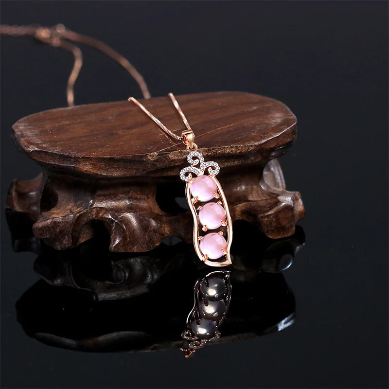 Ожерелье женское из серебра 925 пробы с кулоном в горошек|Ожерелья| |