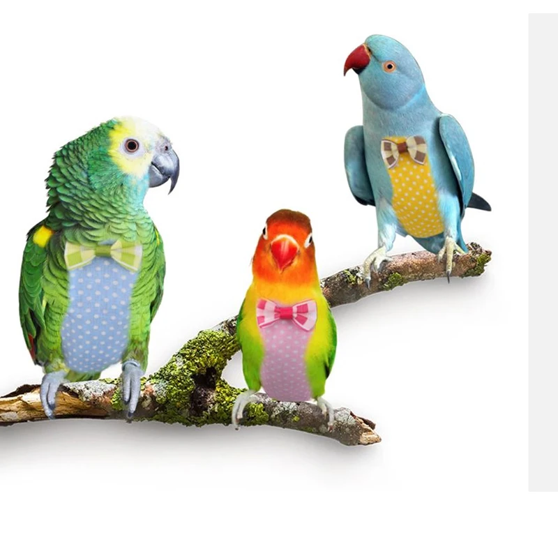 Попугай птица пеленка Регулируемый Cockatiel Летающий костюм поводок ручной работы голубь попугаи Милая одежда поставки S/M розовый желтый синий