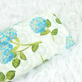 

High quality twill cotton tissu Stiff and beautiful Hydrangea print fabric DIY bag sofa pillow cushion patchwork