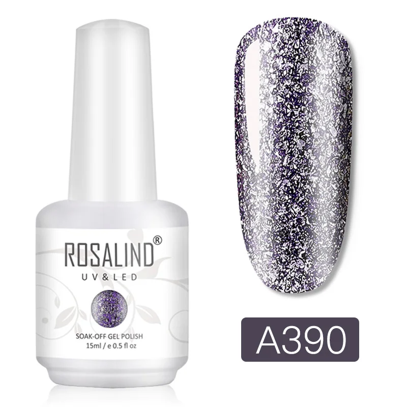 RHA390 ROSALIND Гель-лак гибридные лаки для ногтей Маникюр УФ светодиодный полуперманентный гель для ногтей впитывающий Гель-лак базовое верхнее покрытие 15 мл цвет - Цвет: RHA390