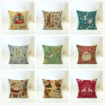

Merry Christmas Deer Decorative Pillows for Sofa Living Room Cushion Happy New Year Home Decoration