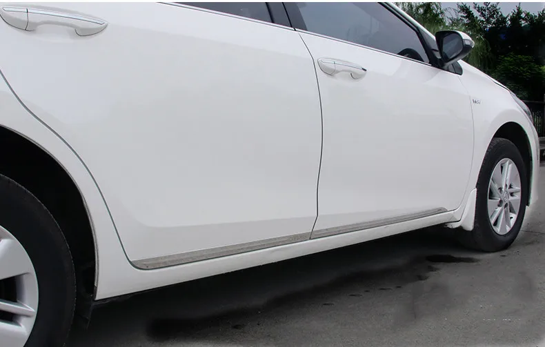 Автомобильный Стайлинг ABS/нержавеющая сталь хромированная Боковая дверь корпус отделка палка полоса лампа Панельное литье 4 шт. для Toyota corolla