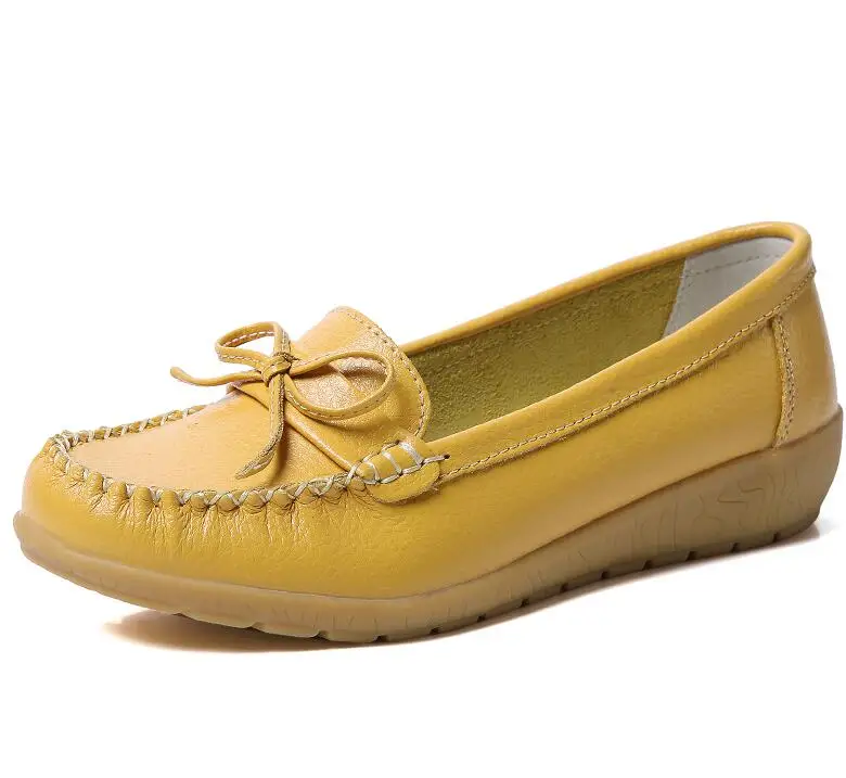 Plardin/ г.; весенние женские туфли на плоской подошве; женская обувь из натуральной кожи; женские лоферы; Балетки без застежки на плоской подошве; балетки на плоской подошве - Цвет: Цвет: желтый