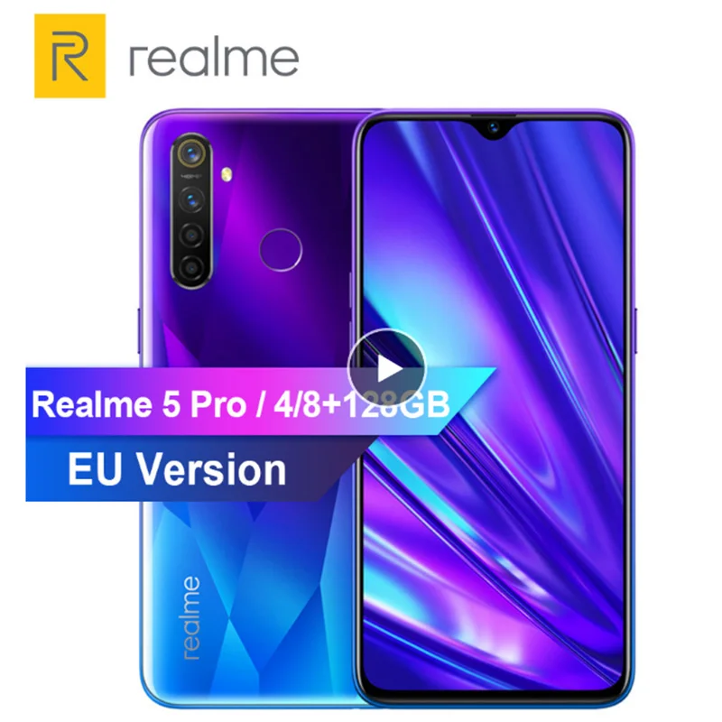 REALME 5 pro 6,3 ''смартфон Android P Восьмиядерный 4035 мАч 48+ 16 Мп двойной Камера VOOC Быстрая зарядка 3,0 мобильный телефон