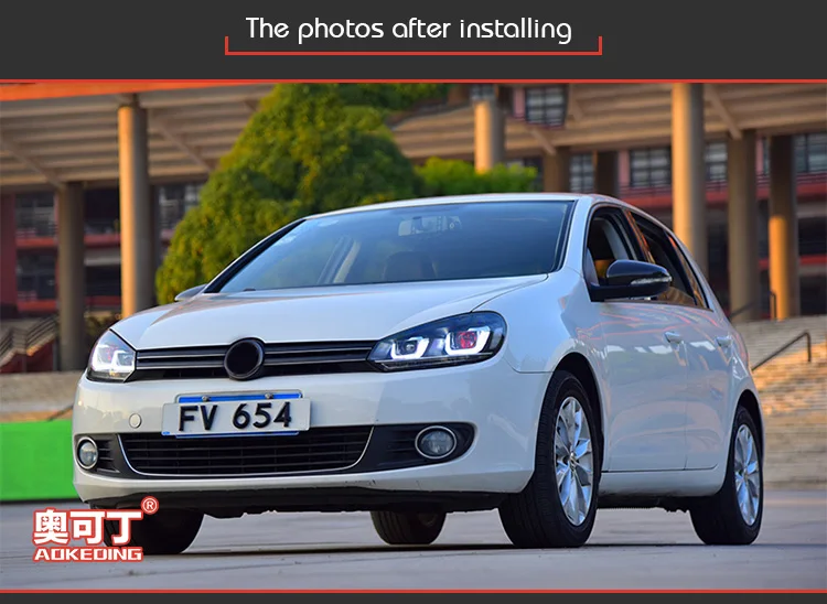 Фара для автомобиля VW Golf 6 2009-2012 Golf6 MK6 головной светильник s противотуманный светильник s дневной ходовой светильник DRL H7 светодиодный Биксеноновая лампа автомобильные аксессуары