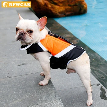 

RFWCAK Pet Dog Life Vest Jacket Puppy Surfing Swimsuit Ropa Perro Safety Vests Reflective Swimming Suit Clothes Pet Supplies
