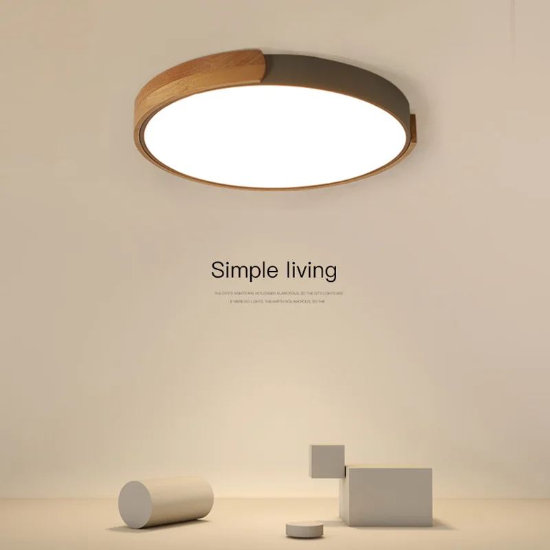 Led ceiling lamp simple modern creative personality art macaron living room Bedroom round solid wood room lamps support 110-240V recessed ceiling
