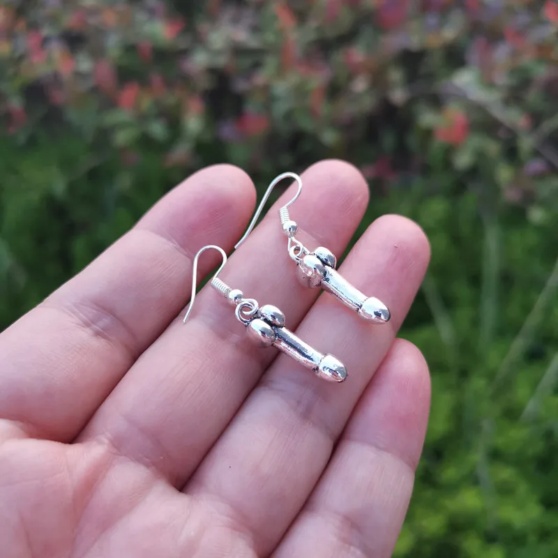 Silver PENIS Earrings Alternative Jewelry Fashion Jewellery