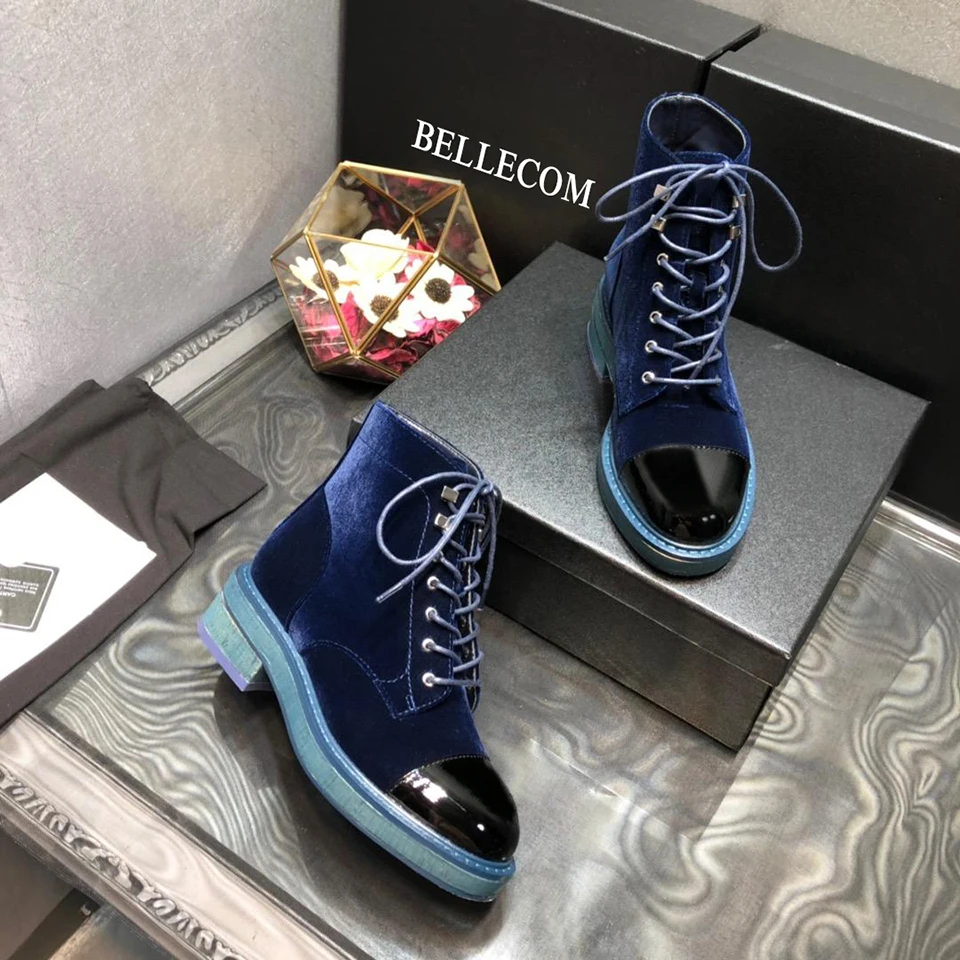 

SONFRNCH 2019 Autumn and Winter New Thick Bottom Women Martin Boots Women British Wind Ride Shoes Motorcycle Shoes