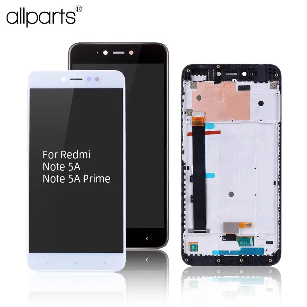 Pаспродажа Дисплей для XIAOMI Redmi Note 5A 5A Prime Y1 Y1 Lite font b LCD b font в сборе с тачскрином на рамке Оригинал черный белый