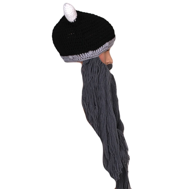 Мужская шапка голова Варвара Vagabond Viking Beanie Horn головные уборы ручной работы теплые вязаные вещи для зимы Праздничная Вечеринка крутая забавная шапка для косплея
