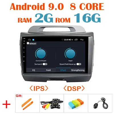4G 64G Android 9,0 1280*720P Carplay радио для Kia Sportage 3 4 SL 2010- навигация gps стерео седан рекордер без DVD плеера - Цвет: 9.0 2G 16G DSP