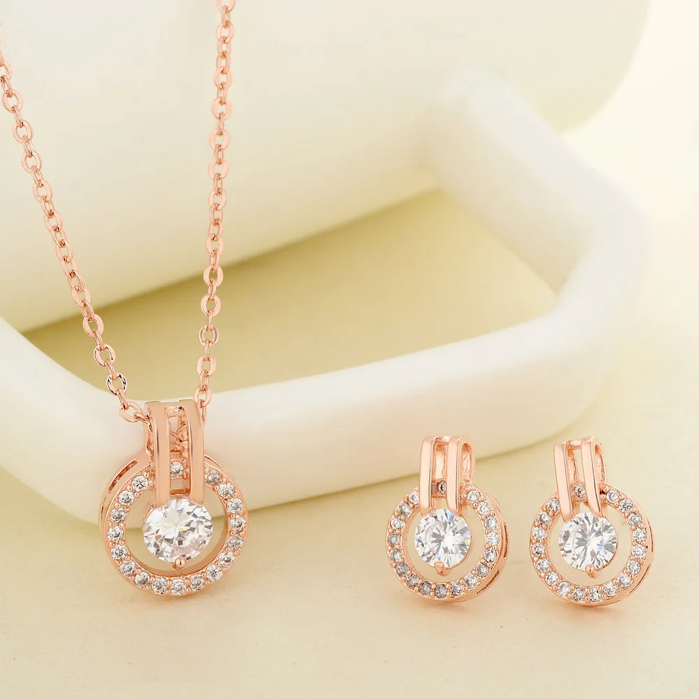 

AliExpress Korean-style factory wholesale new foreign trade zircon simple set lover eye simple indie
