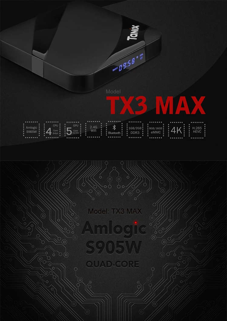 ILEPO TX3 MAX Android 7,1 Smart tv Box Amlogic S905W Android BOX 2 гб озу 16 гб пзу 2,4 ггц WiFi 100 м LAN Bluetooth 4,1 тв коробки