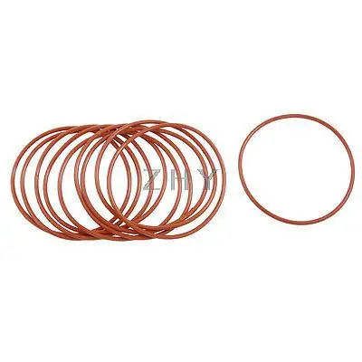 

10 Pcs 68mm OD 2.5mm Thickness Dark Red Silicone O Ring Oil Seal Gasket