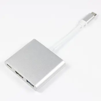 

USB-C To HDMI 3 in 1 Cable Converter For Apple Macbook USB 3.1 Thunderbolt 3 Type C Switch To HDMI 4K Hub Adapter Cable 1080P