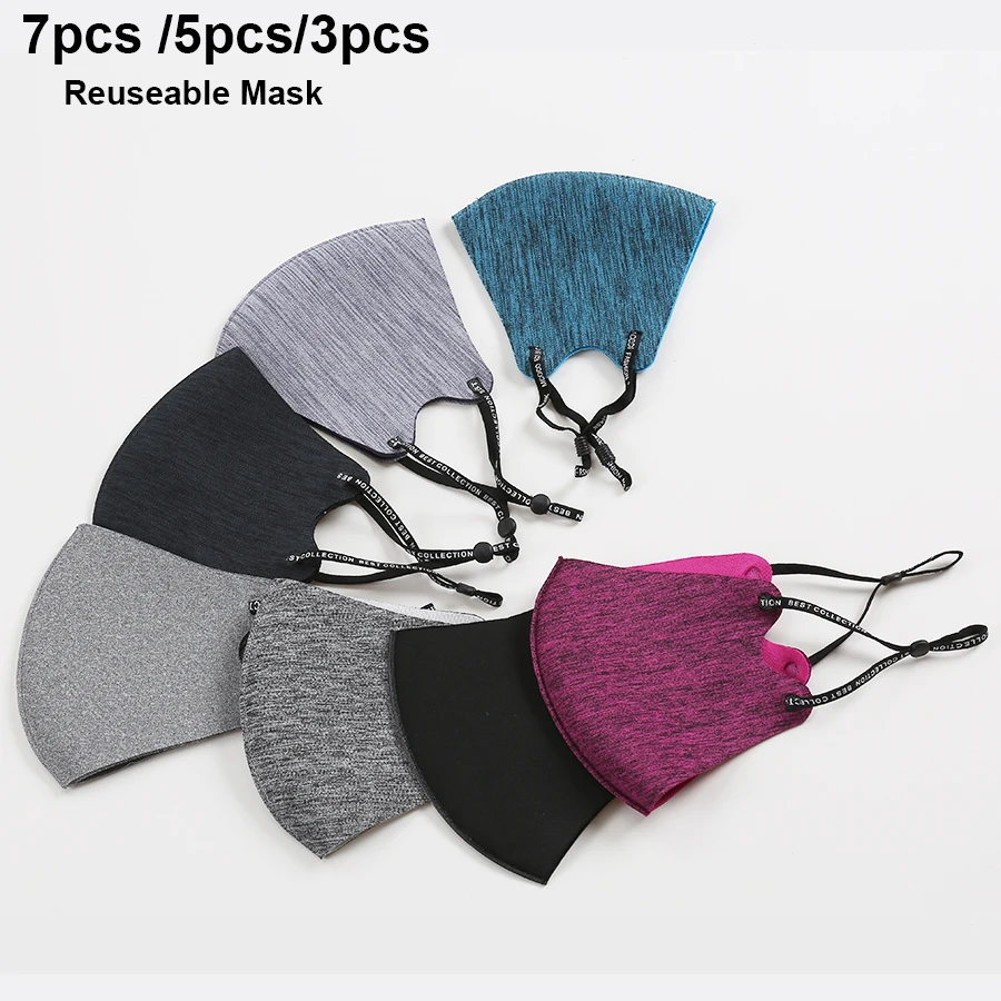 Черная маска для лица 5 шт. многоразовая цельная рта унисекс Пасхальная моющаяся