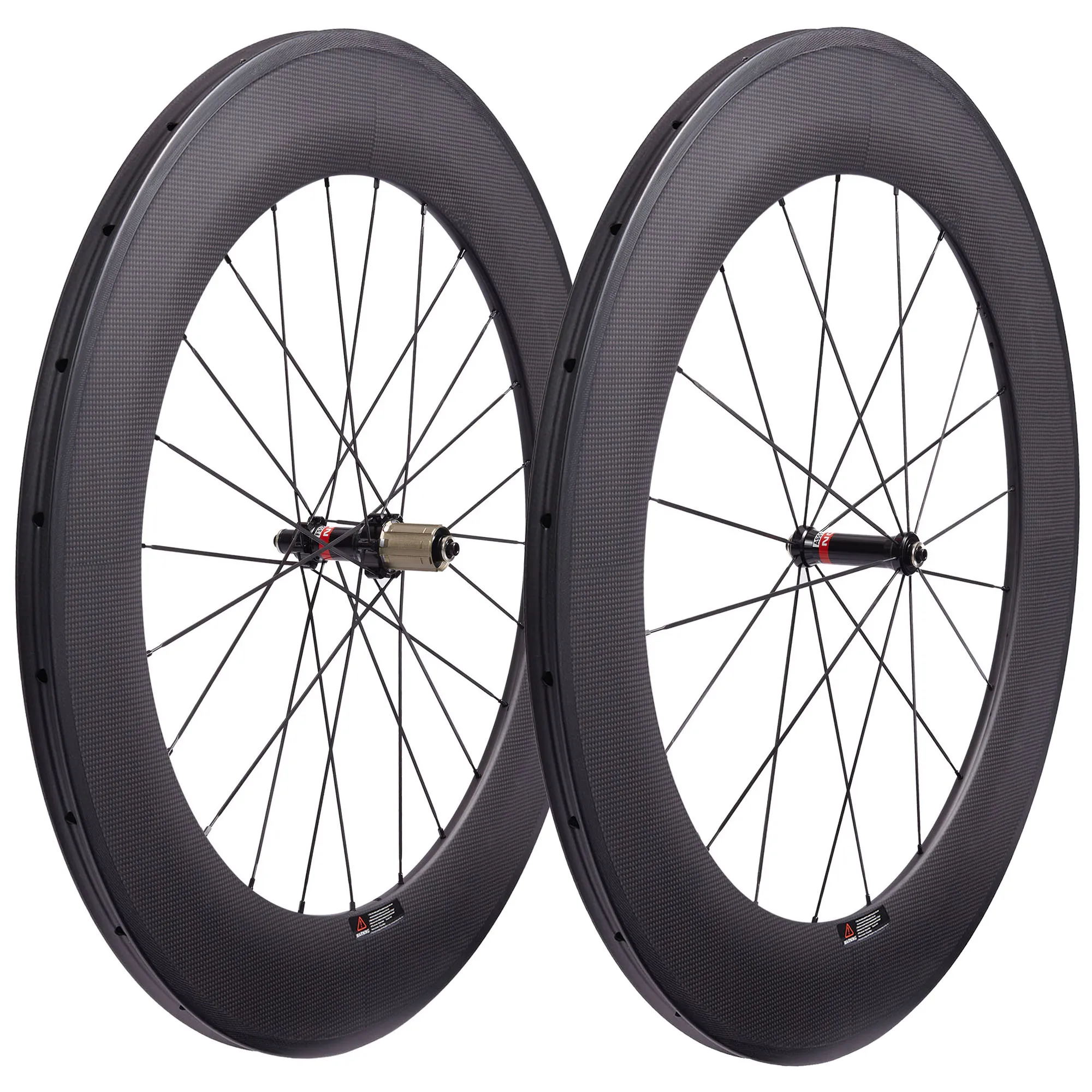 Super Light Road Bike Carbon Fiber Wheels 88mm 25mm Width Straight Pull