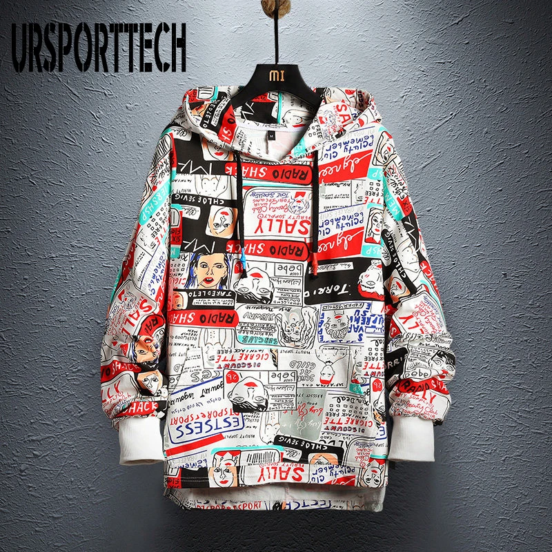 2019 New Brand Men Hoodies Harajuku Cartoon Pattern Printing Pullover Sweatshirt Men Casual Loose Hooded Sweatshirts Hip Hop 5XL 2019 New Brand Men Hoodies Harajuku Cartoon Pattern Printing Pullover Sweatshirt Men Casual Loose Hooded Sweatshirts Hip Hop 5XL