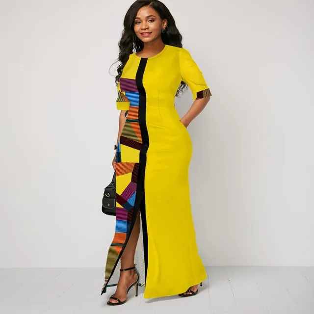 Okeke Printed Long Sleeve Africa Dress - Image 3
