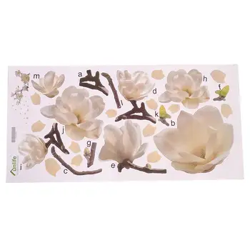 

Removeable Vinyl Wall Decal Stickers Waterproof Magnolia Home DIY Multicolor