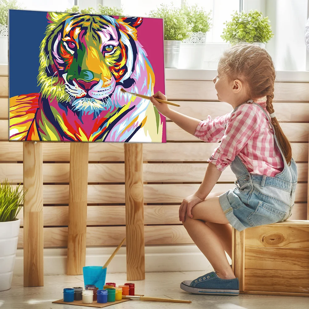 40X50 см белье DIY Краска ing абстрактные Масляные картины по номерам Раскраска по номерам красочные украшения для дома в виде животных DA