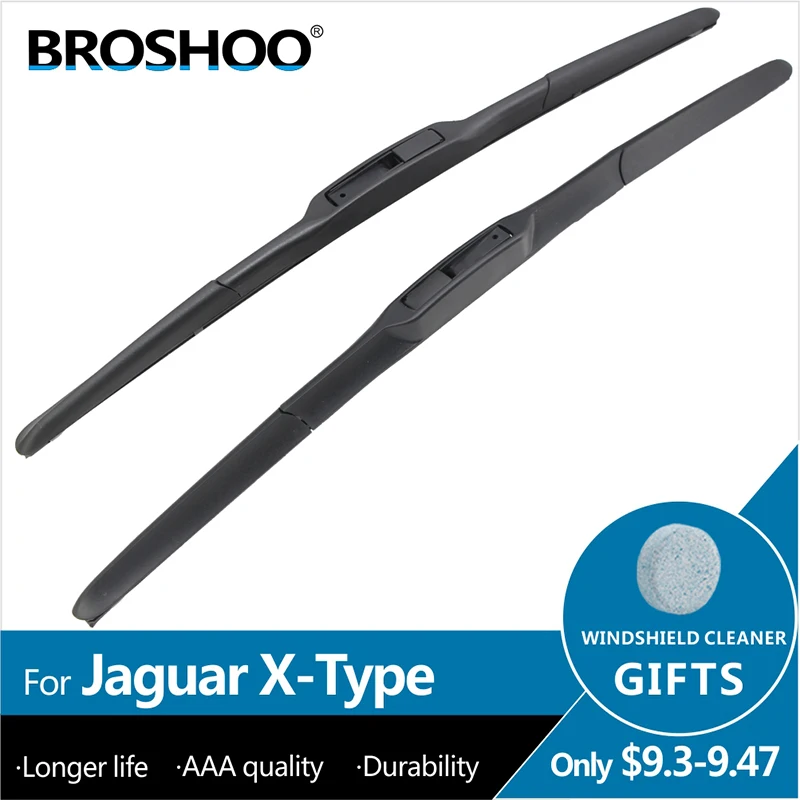 

BROSHOO Car Windscreen Wipers Blade Natural Rubber For Jaguar X-TYPE Saloon/Estate 2001 2002 2003 2004 2005 2006 2007 2008 2009