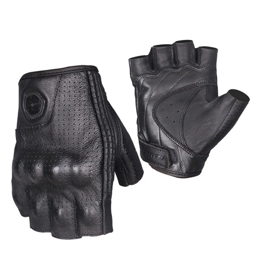 SCOYCO мотоциклетные перчатки из натуральной кожи с полупальцами, винтажные дышащие защитные перчатки на концах пальцев, велосипедные Мотоциклетные Перчатки MBX