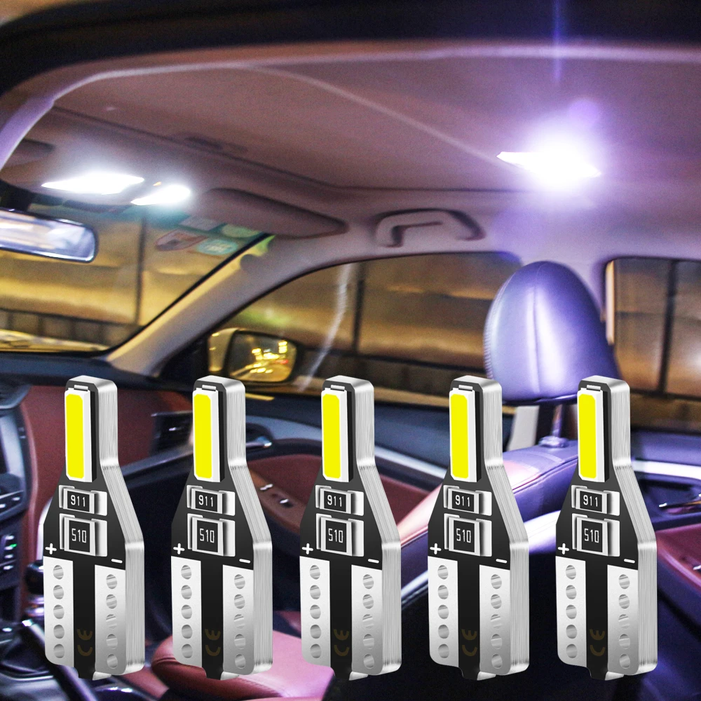 10 шт. T10 W5W Автомобильная светодиодная лампа Автоматическая внутренняя подсветка