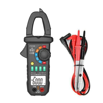 

FY2108 Digital Clamp Meter Multimeter Voltmeter Ammeter 600A AC/DC Ohm Voltage Current Testers Meter J99Store