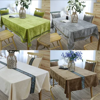 

Table Cloths Chair Sashes for Wedding Table Decoration Lace Linen Tablecloth with Embroidery Tablecloths for Rectangular Table