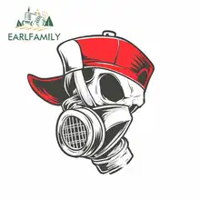 EARLFAMILY 13cm x 9.2cm Skull Wearing Spray Mask Weapons Funny Car Stickers RV VAN DIY Fine Decal Vinyl JDM Truck Accessories