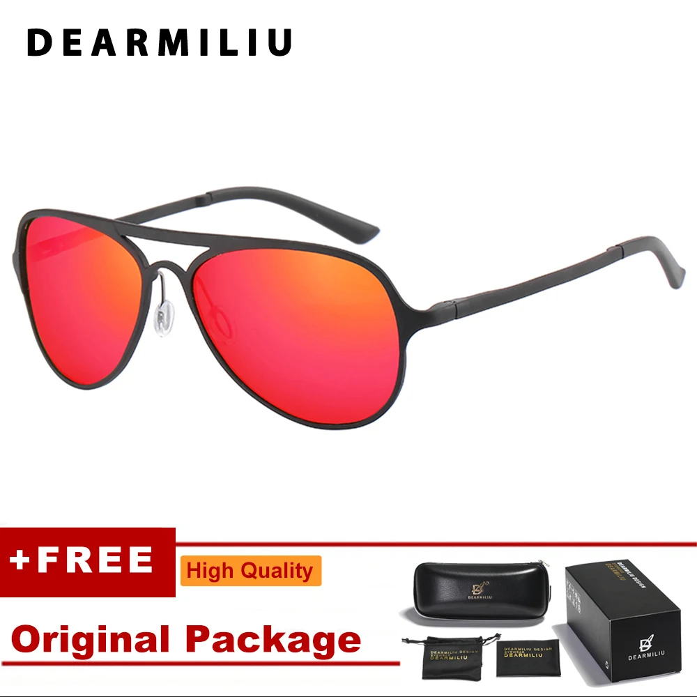 DEARMILIU новые Поляризационные солнечные очки пилота для мужчин/женщин алюминиево-магниевые брендовые дизайнерские зеркальные солнцезащитные очки ретро очки для улицы - Цвет линз: Black Red 4