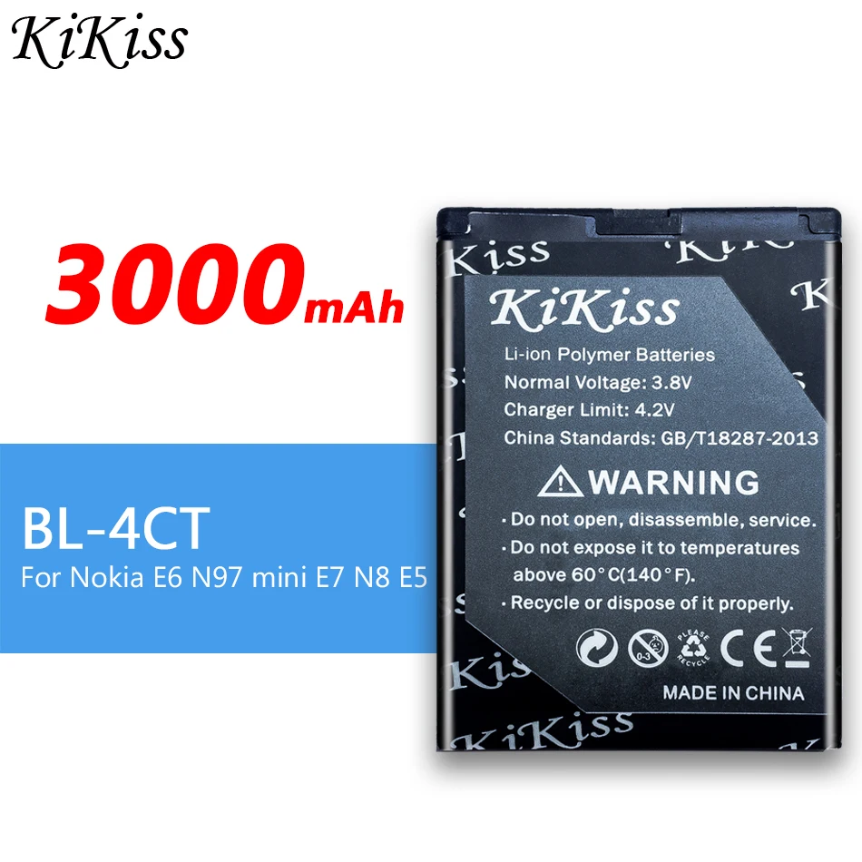 Встроенная батарея KiKiss 3000 мАч для Nokia N97 Mini N8 E7 E5 N803 702T E6 N5|Аккумуляторы мобильных