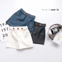 Новинка года; сезон весна-лето; Детские Универсальные джинсовые шорты трех цветов; популярные штаны для малышей
