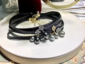 

New Arrival Flower Design Necklace Mounting, Black Choker Classical Necklace Setting Finding for Pearls Bead Stone Agate Coral