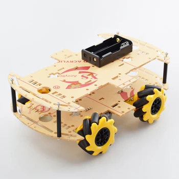 Cheapest 4WD Mecanum Wheel Omni-directional Robot Car Chassis Kit with 4pcs TT Motor for Arduino Raspberry Pi DIY Toy Parts 50mm double roller layers plastic omini track bearing conveyor transfer line robot omni directional skate wheel