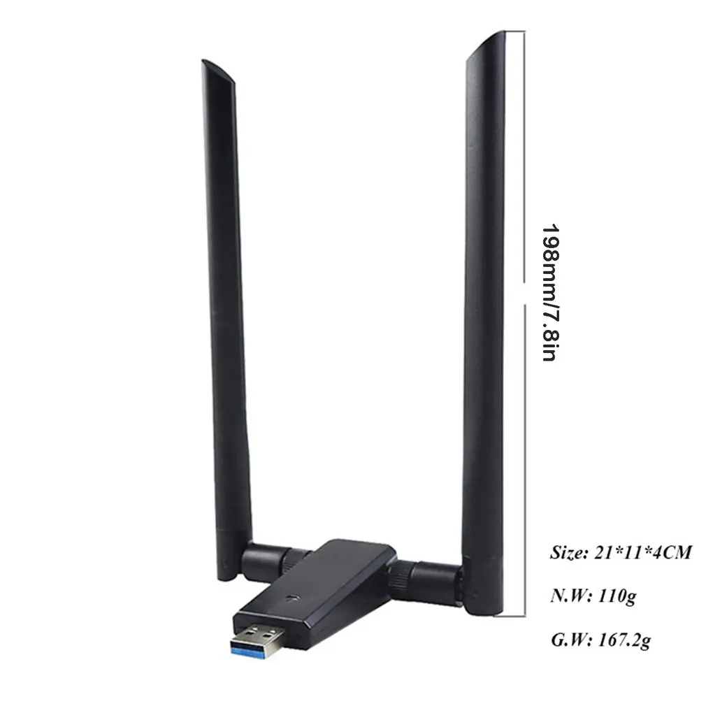 1200 Мбит/с длинный диапазон 11AC беспроводная сетевая карта USB 3,0 двухчастотный 2,4G/5,8G WiFi приемник WiFi адаптер