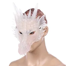 Żel krzemionkowy Halloween smok maska 3D zwierząt smok maska Halloween karnawał Party Cosplay smok straszna maska maska potwora tanie tanio Masks CN (pochodzenie) Unisex Adult kostiumy