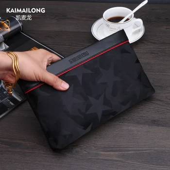 

Portable Zipper Clutch Bag Soft High Capacity Interior Slot Pocket Business Casual Clutch Bag Bolsos Hombre Bag for Men DB60CB