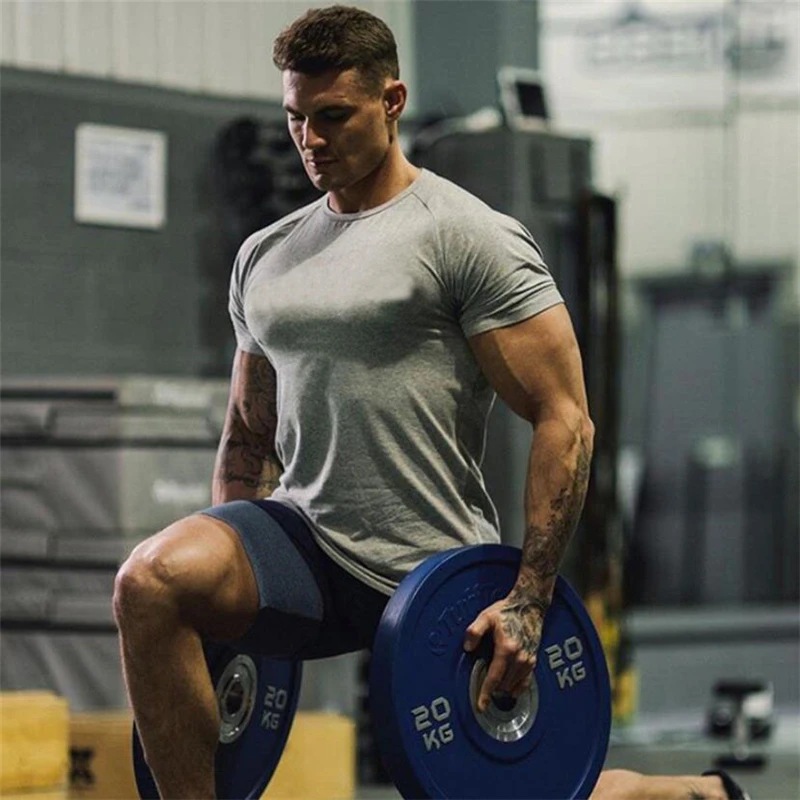 

New Brand Men's Casual Fashion Summer Cotton Bodybuilding Muscle Short Sleeve T-shirt Gyms Clothing Fitness Sports T Shirt