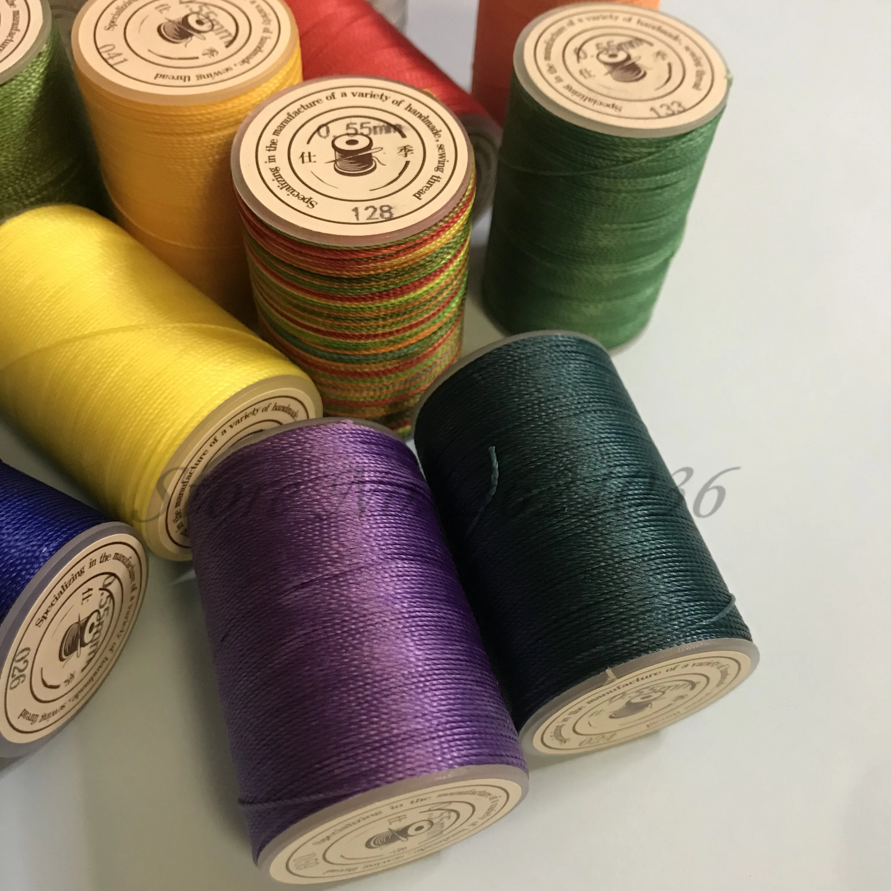 SJ005 New Arrival 0.55mm Round(Twist) Ployester Waxed String Thread for  Leather Sewing Stitching