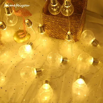 

LED Bulb Light String 2*AA Battery Power Waterproof Festive Atmosphere Fairy Lights String Christmas Wedding Party Decoration