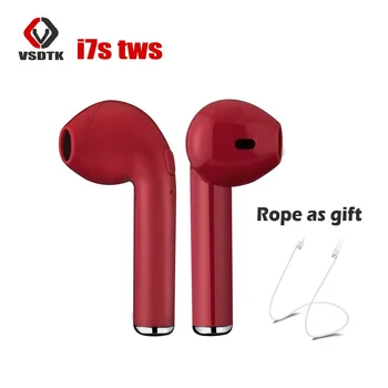 

Hot sale I7 i7s tws wireless Bluetooth Earphone Earbuds sport Headsets with cables for iphone xiaomi Huawei Android Mobile phone
